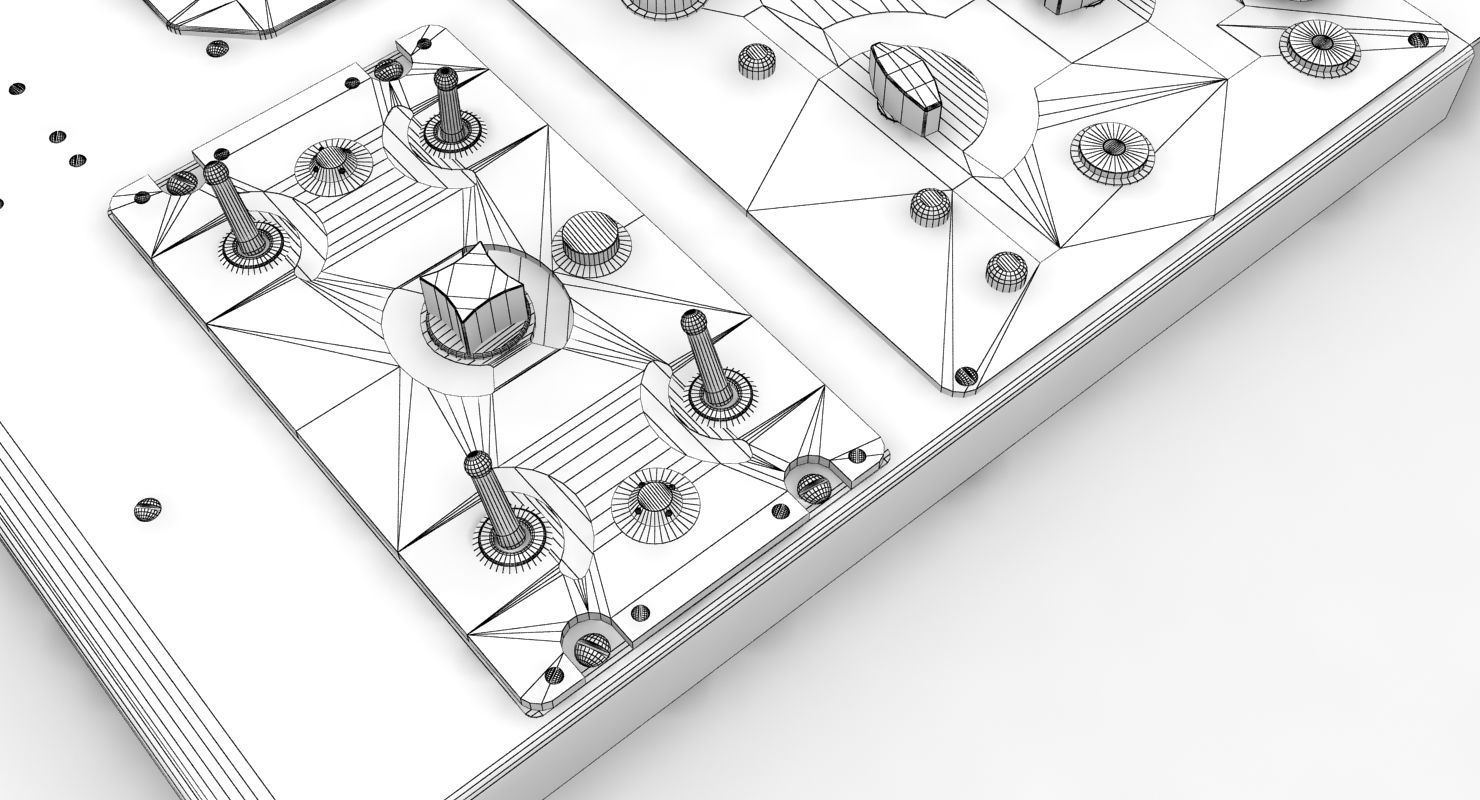 Mi-8MT Mi-17MT Right Overhead Panels Board Russian Low-poly 3D model_11