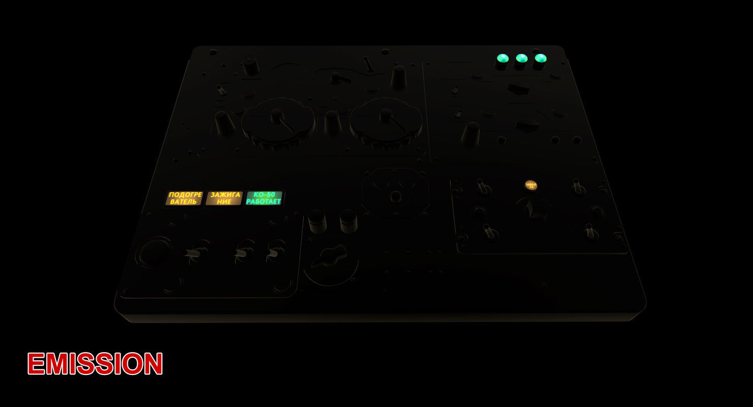 Mi-8MT Mi-17MT Right Overhead Panels Board Russian Low-poly 3D model_22