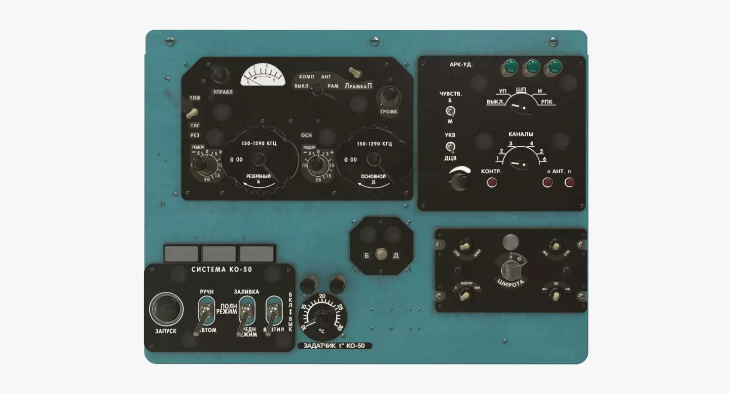 Mi-8MT Mi-17MT Right Overhead Panels Board Russian Low-poly 3D model_0