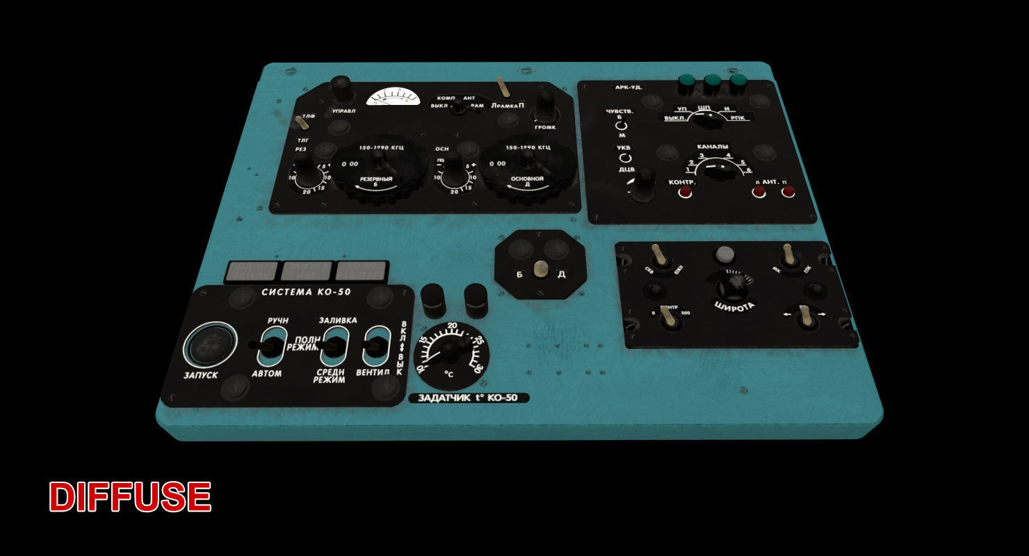 Mi-8MT Mi-17MT Right Overhead Panels Board Russian Low-poly 3D model_15