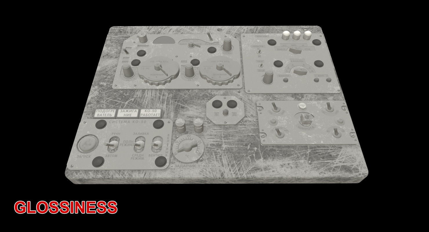Mi-8MT Mi-17MT Right Overhead Panels Board Russian Low-poly 3D model_16