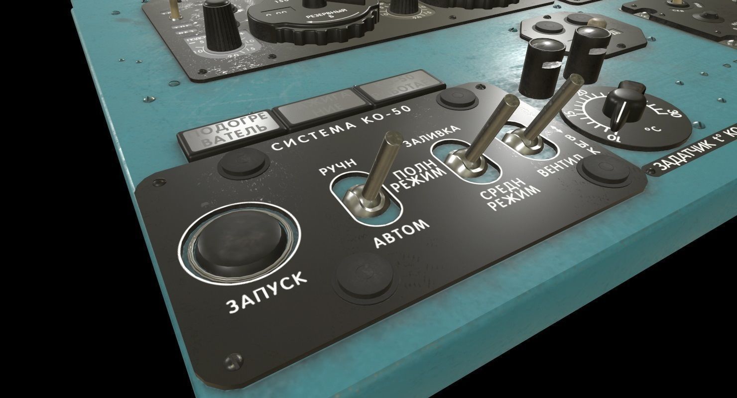 Mi-8MT Mi-17MT Right Overhead Panels Board Russian Low-poly 3D model_2