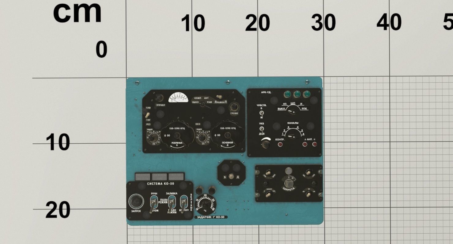 Mi-8MT Mi-17MT Right Overhead Panels Board Russian Low-poly 3D model_8