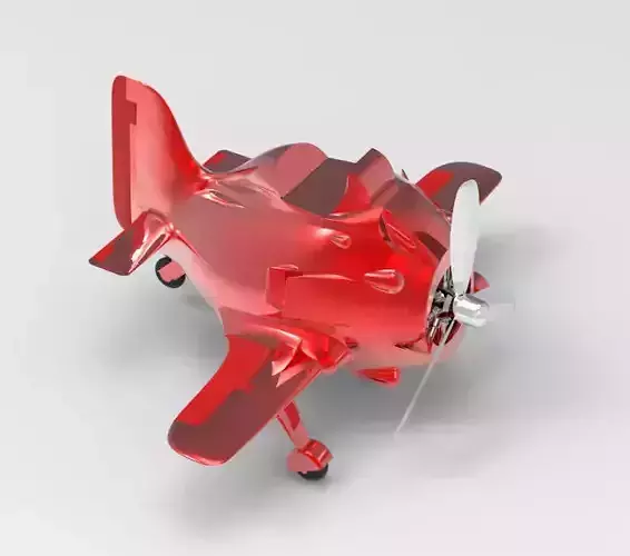Cute assembled airplane 3D print model
