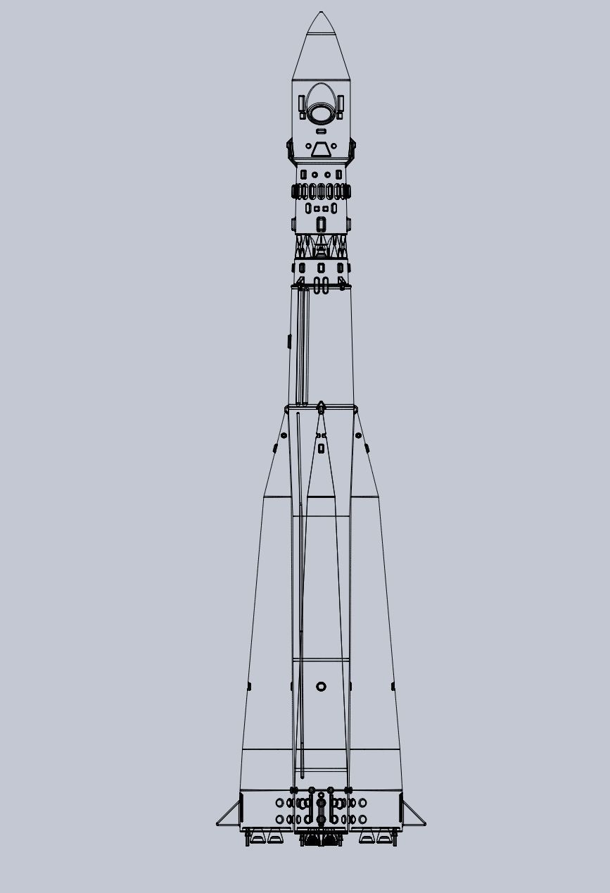 Vostok K Rocket Model 3D print model_14