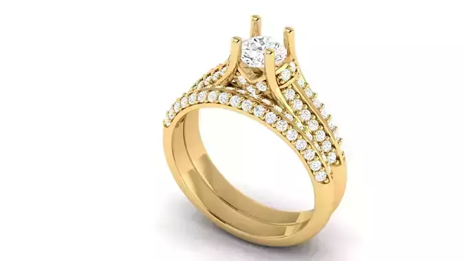 Solitaire ring 3dm stl render detail 3D print model