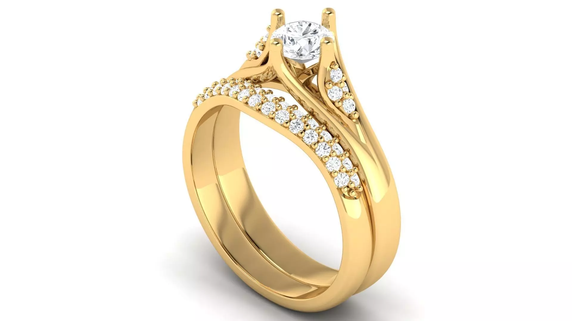 Solitaire ring 3dm stl render detail 3D print model 3D print model_0