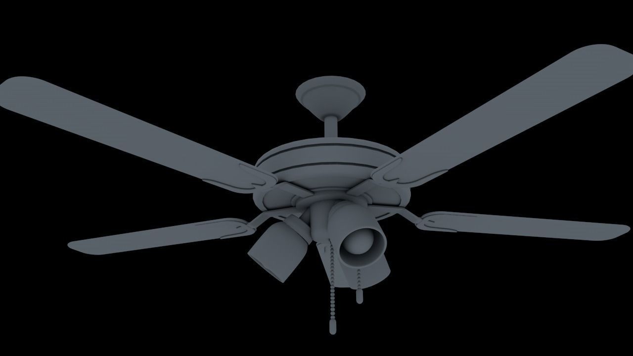 Modern Ceiling Fan Low-poly 3D model_3