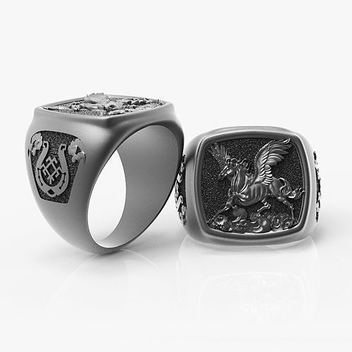 Ring Pegasus Horse 3D print model