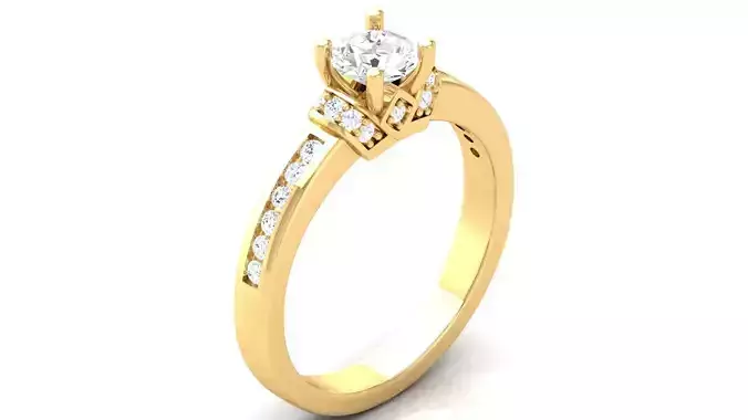 Solitaire ring 3dm stl render detail 3D print model