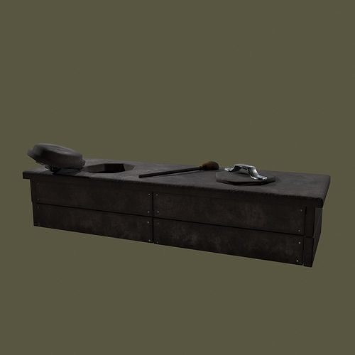Medieval 2 Hole Toilet  Low-poly 3D model