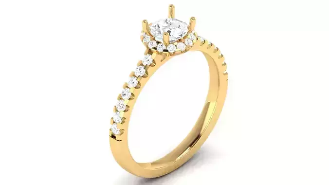 Solitaire ring 3dm stl render detail 3D print model