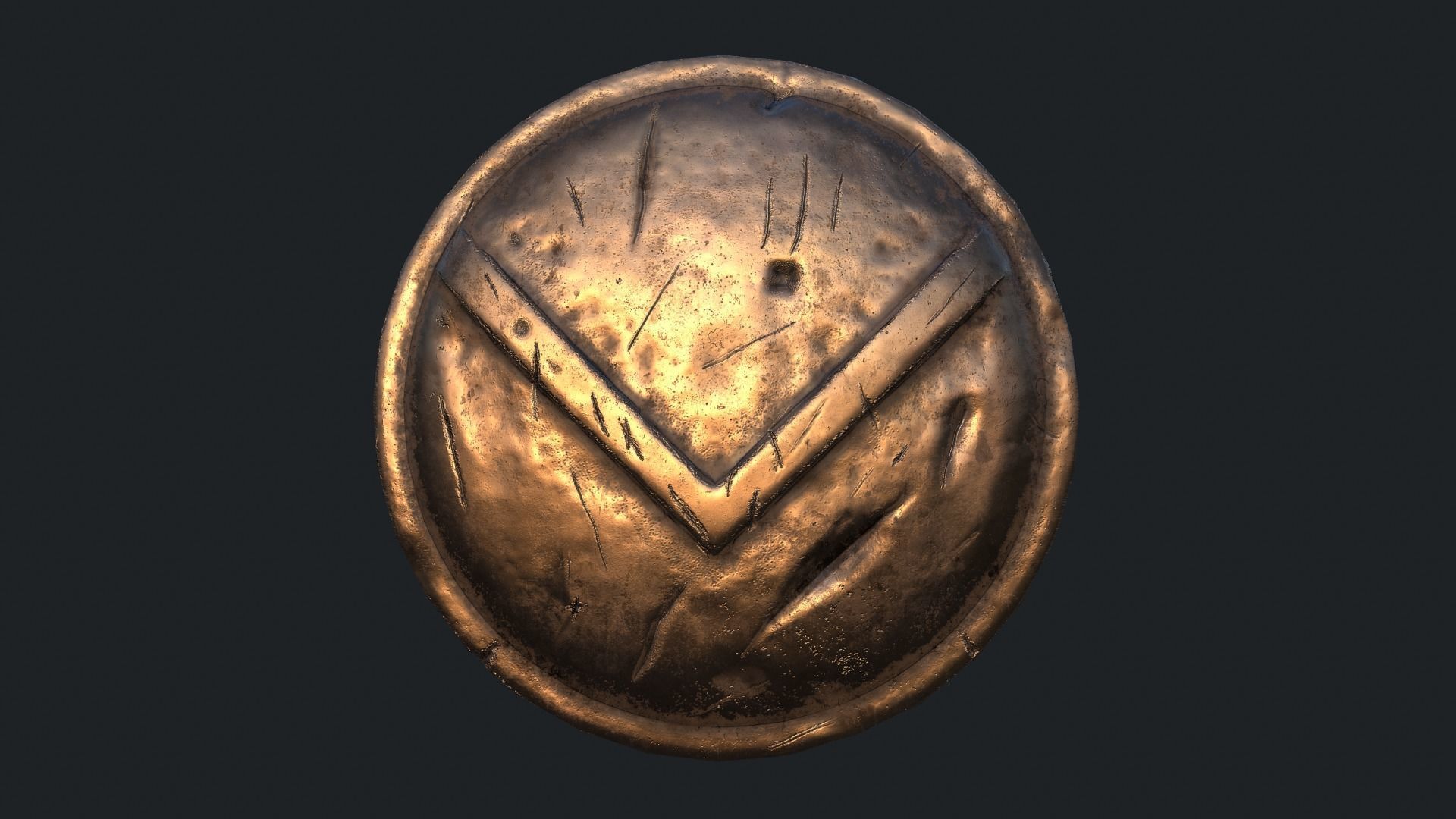 Spartan shield Low-poly 3D model_6