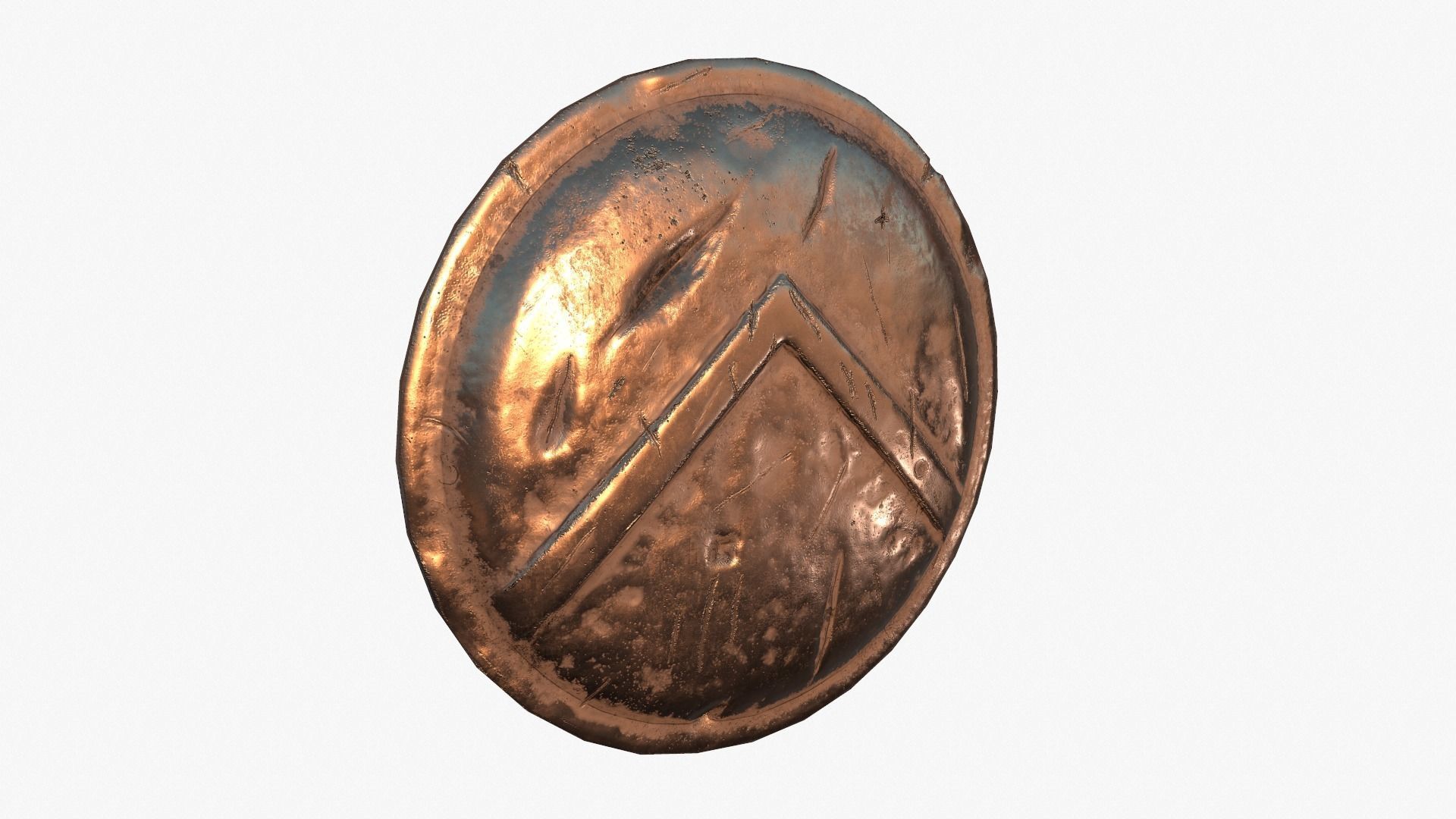 Spartan shield Low-poly 3D model_11