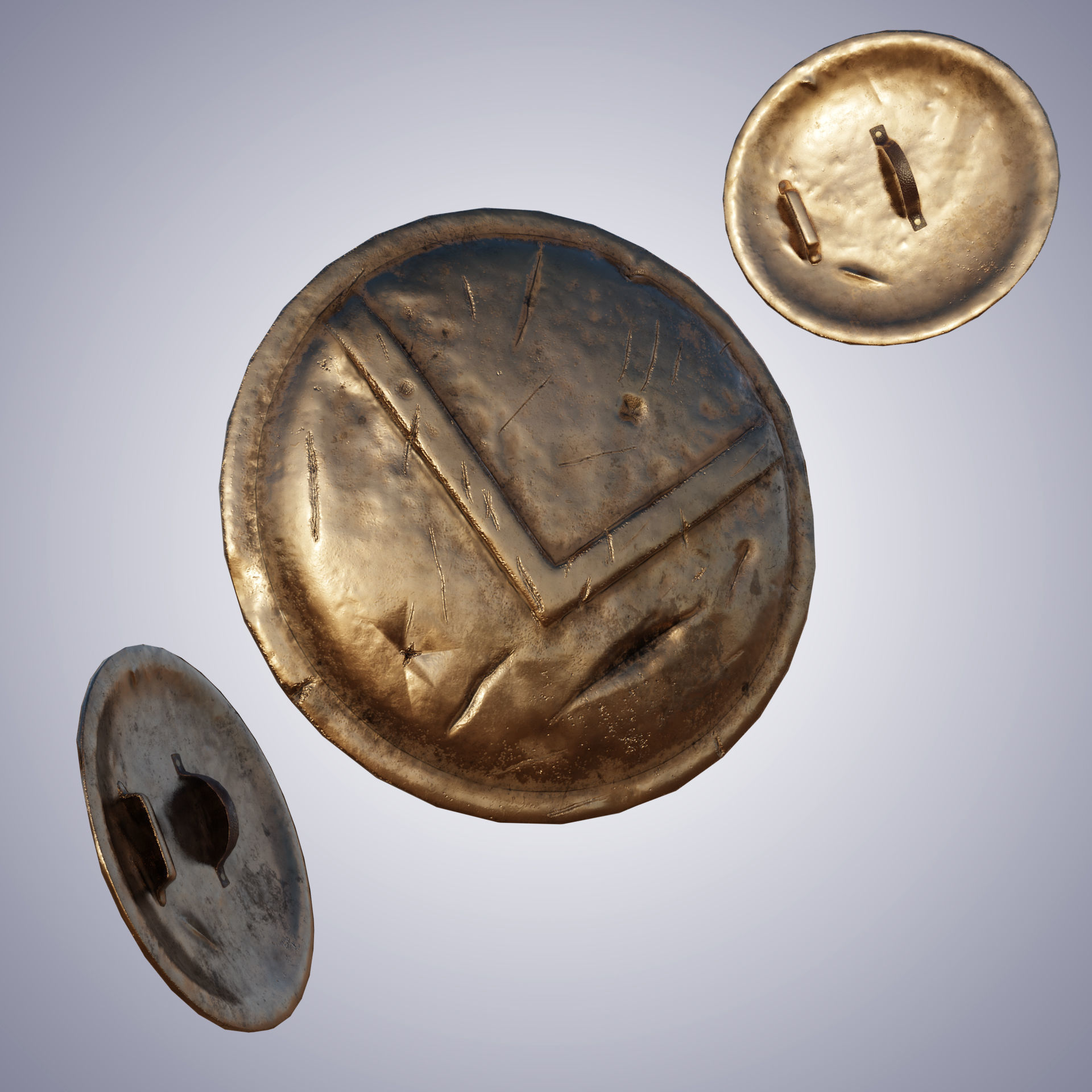 Spartan shield Low-poly 3D model_8