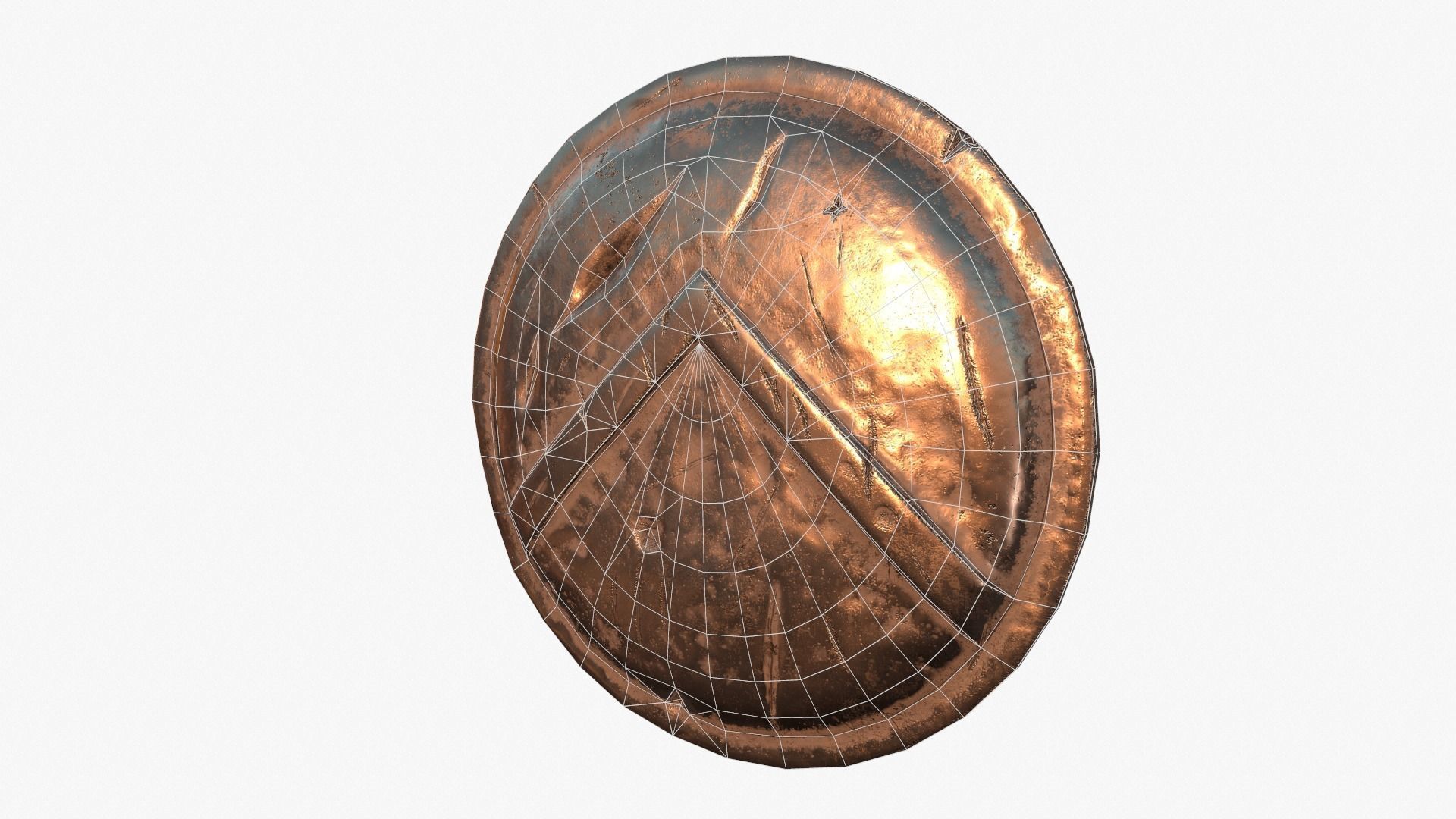 Spartan shield Low-poly 3D model_16