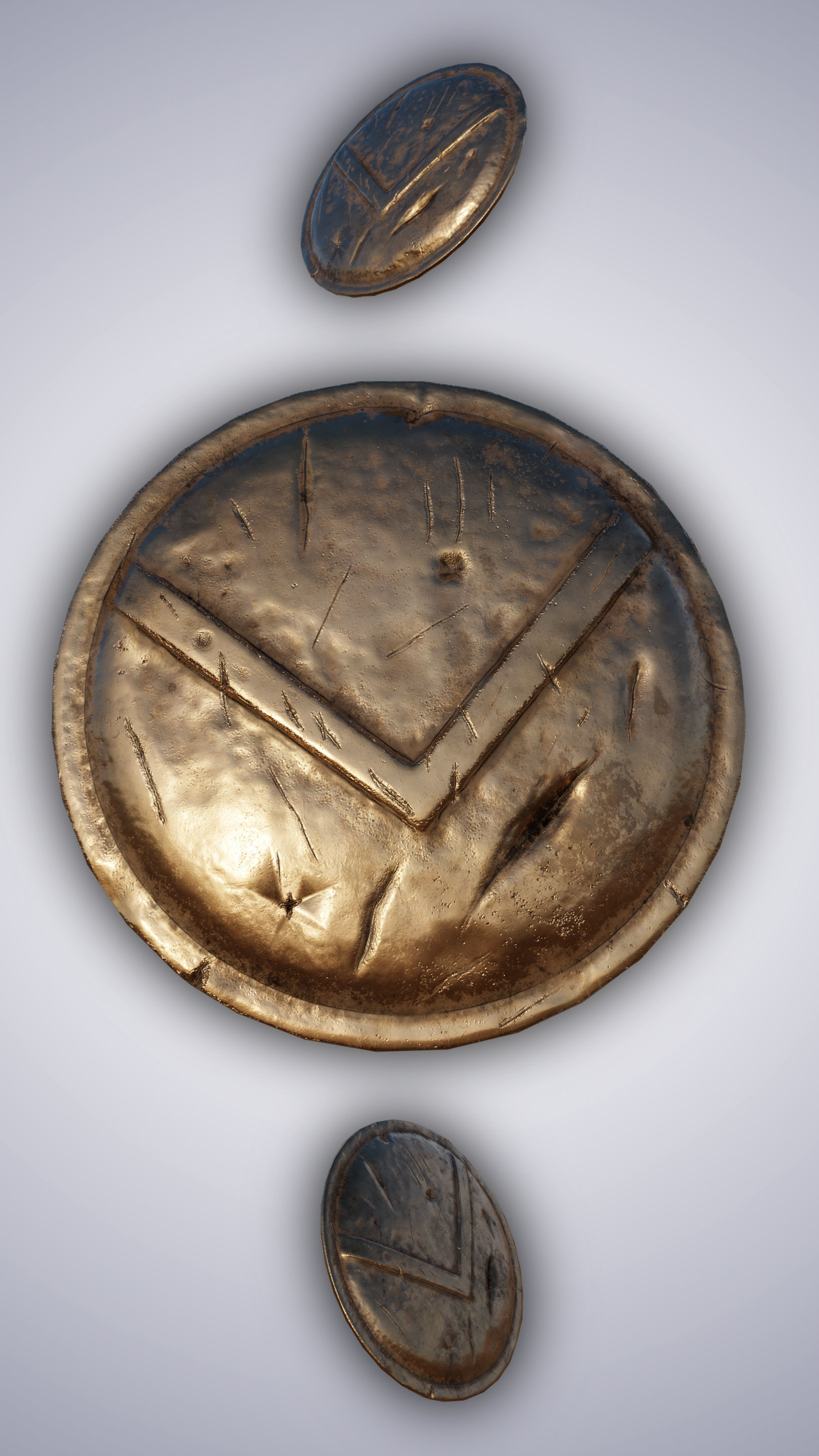 Spartan shield Low-poly 3D model_7