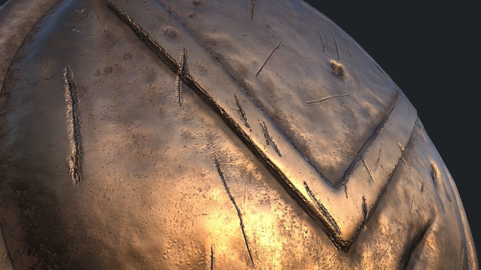 Spartan shield Low-poly 3D model_4