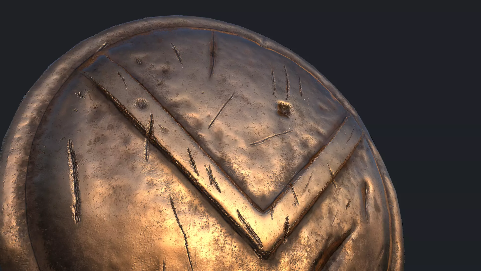 Spartan shield Low-poly 3D model_0