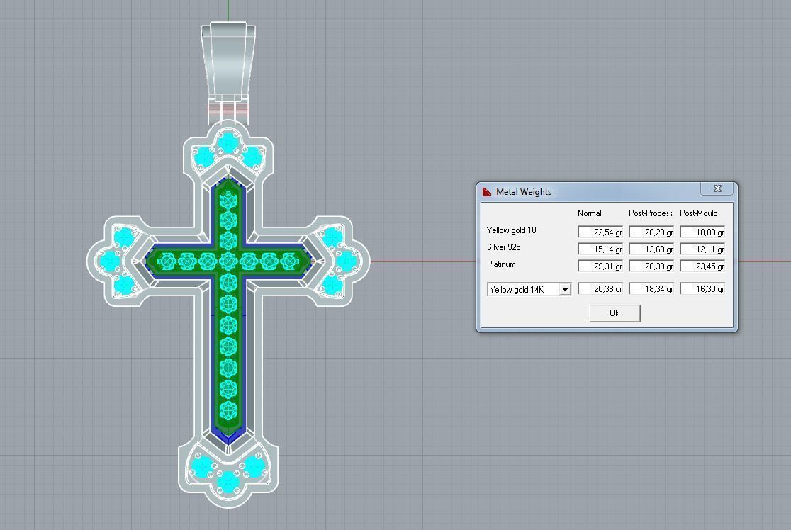 Cross Russian with gems 3D print model_5