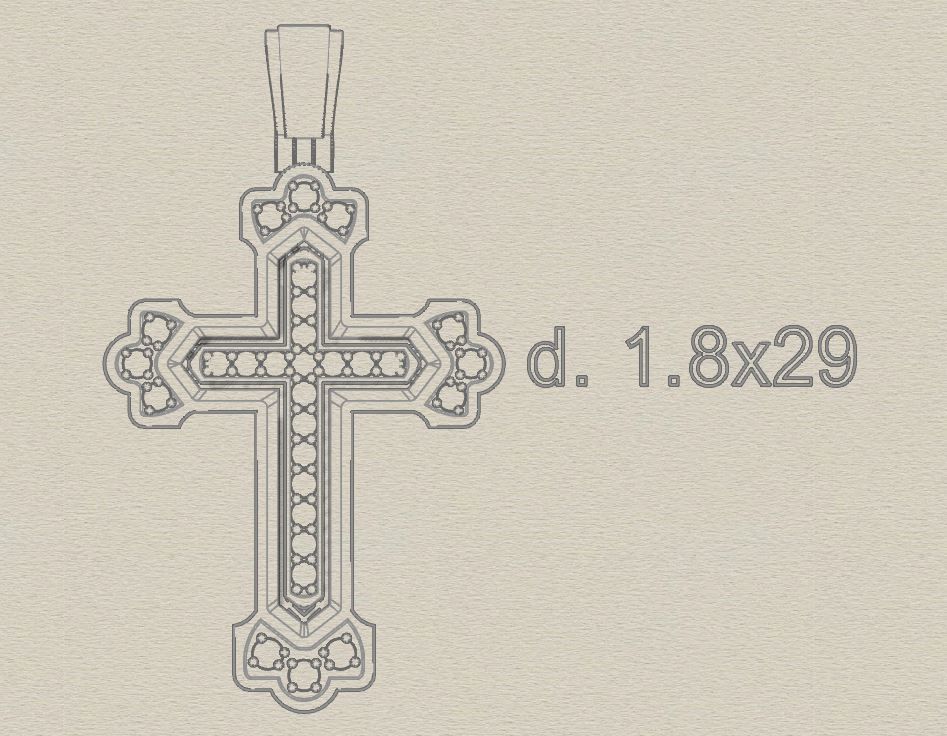 Cross Russian with gems 3D print model_4