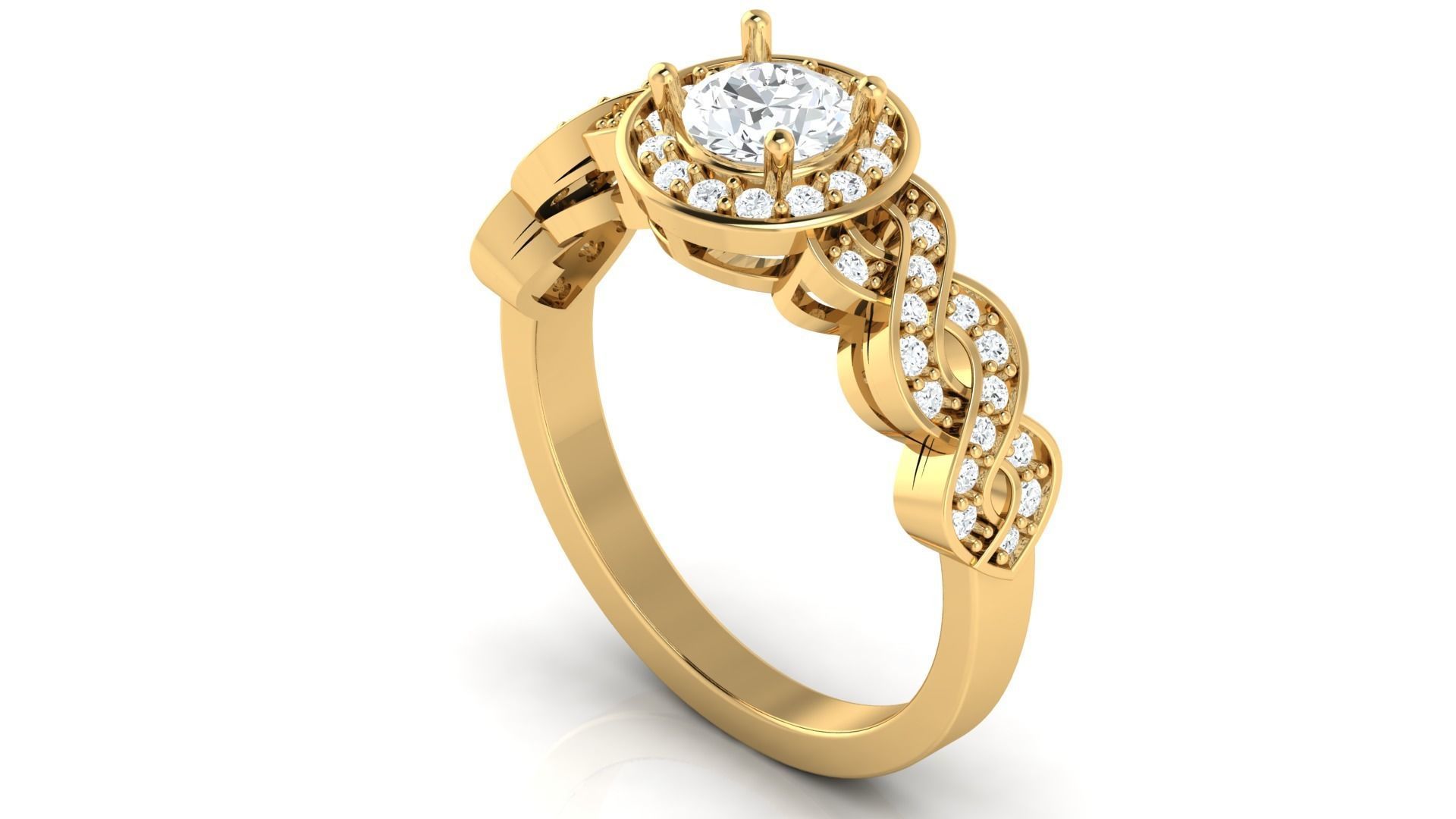 Solitaire ring 3dm stl render detail 3D print model 3D print model_4