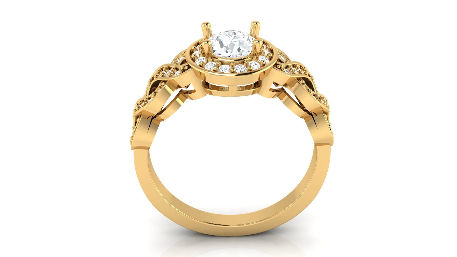 Solitaire ring 3dm stl render detail 3D print model 3D print model_3