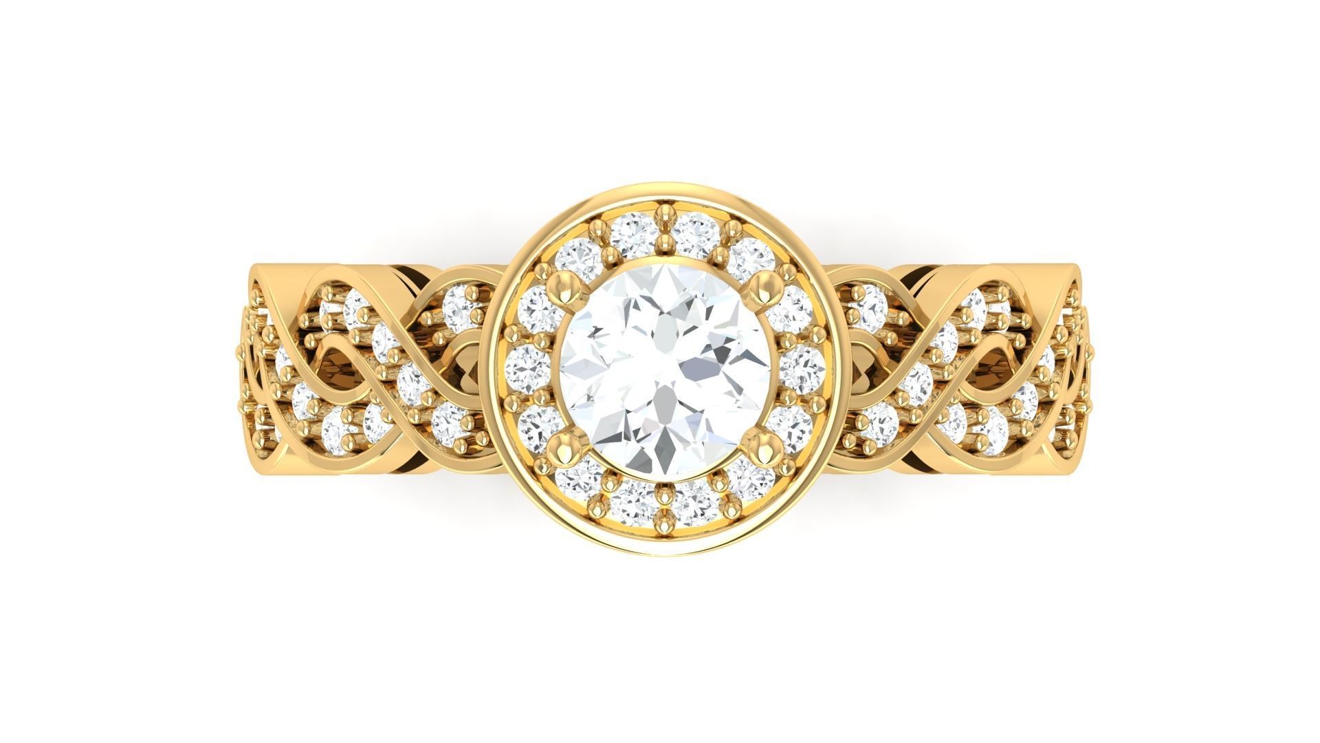 Solitaire ring 3dm stl render detail 3D print model 3D print model_6