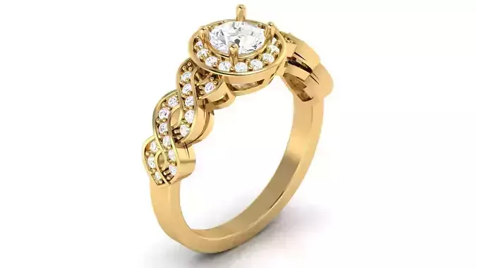 Solitaire ring 3dm stl render detail 3D print model