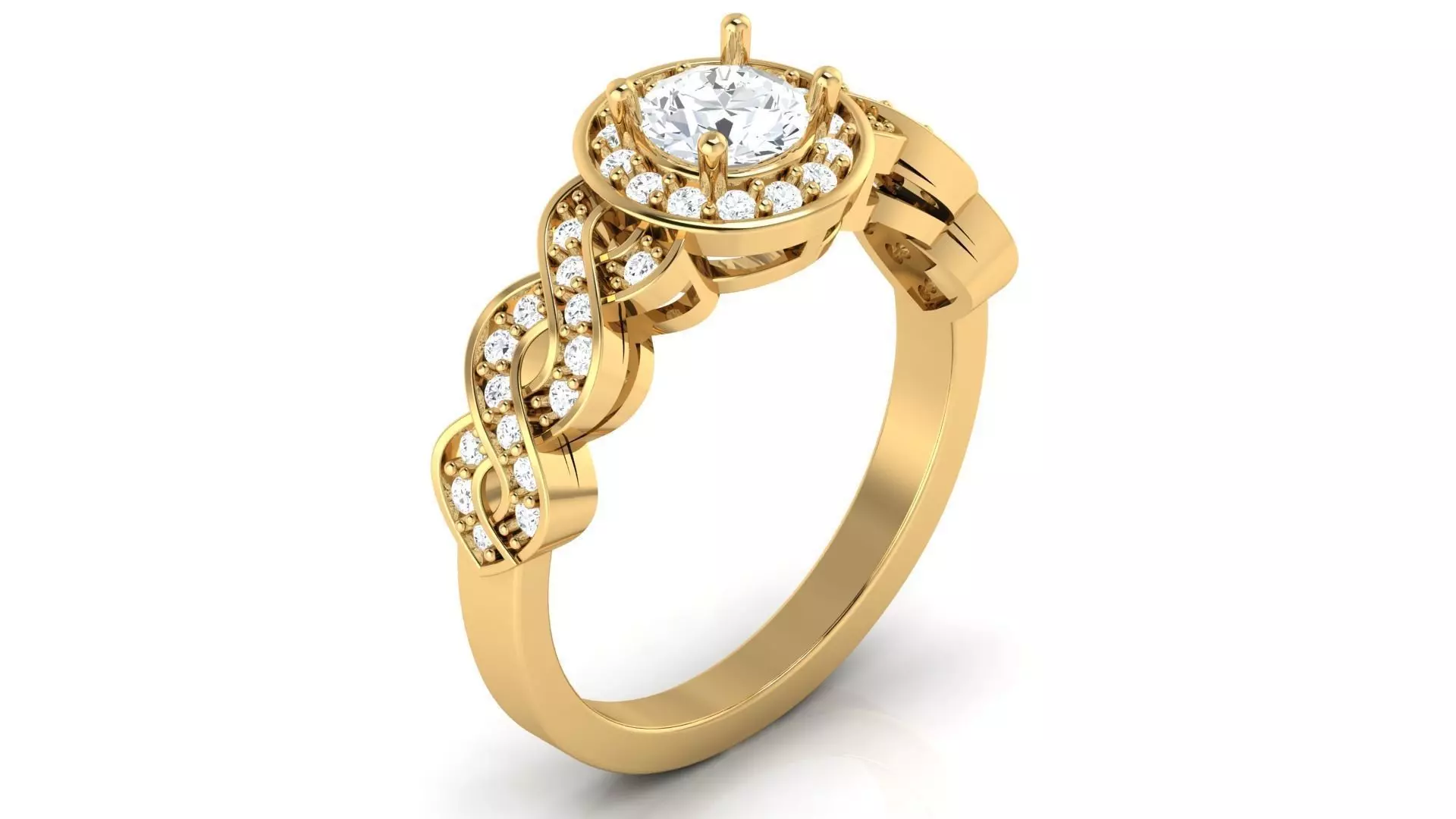 Solitaire ring 3dm stl render detail 3D print model 3D print model_0