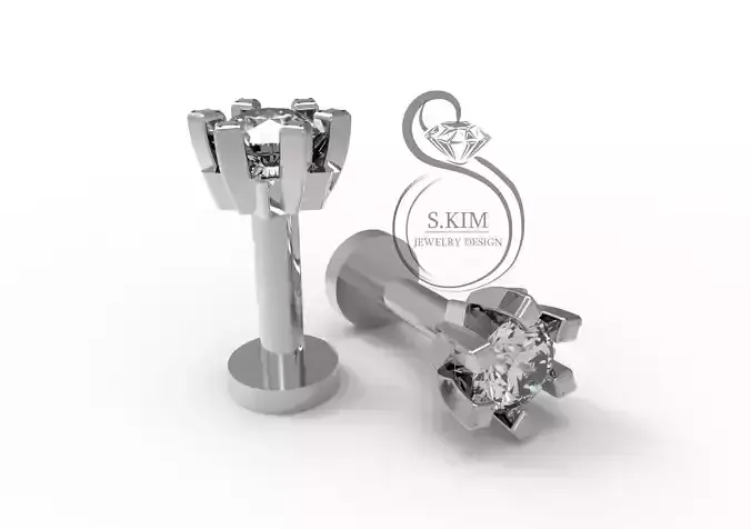 Piercing two diamond studs