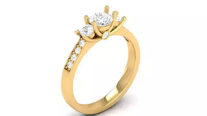 Solitaire ring 3dm stl render detail 3D print model 3D print model