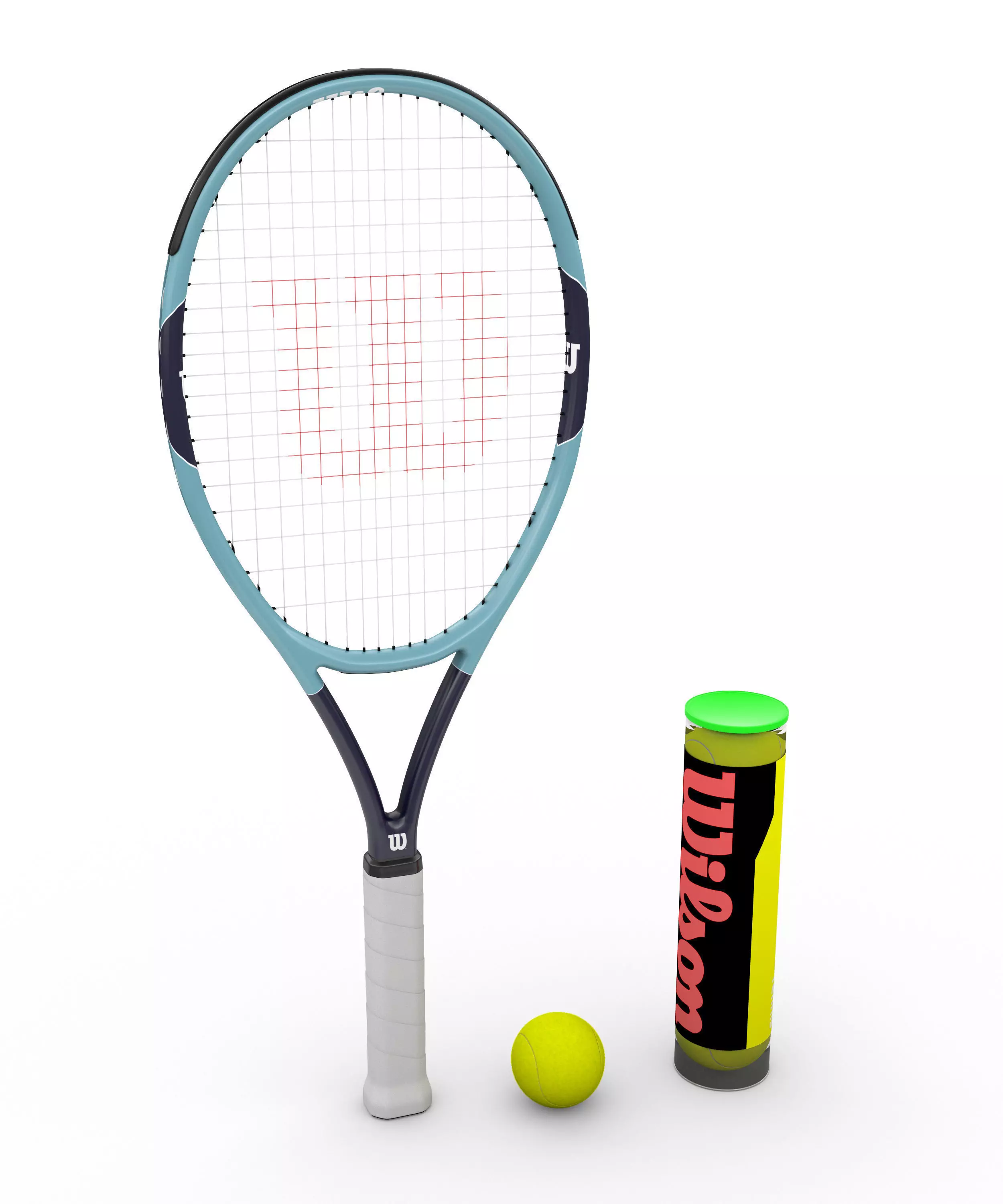 Tennis Racket Wilson 3D model Low-poly 3D model_0