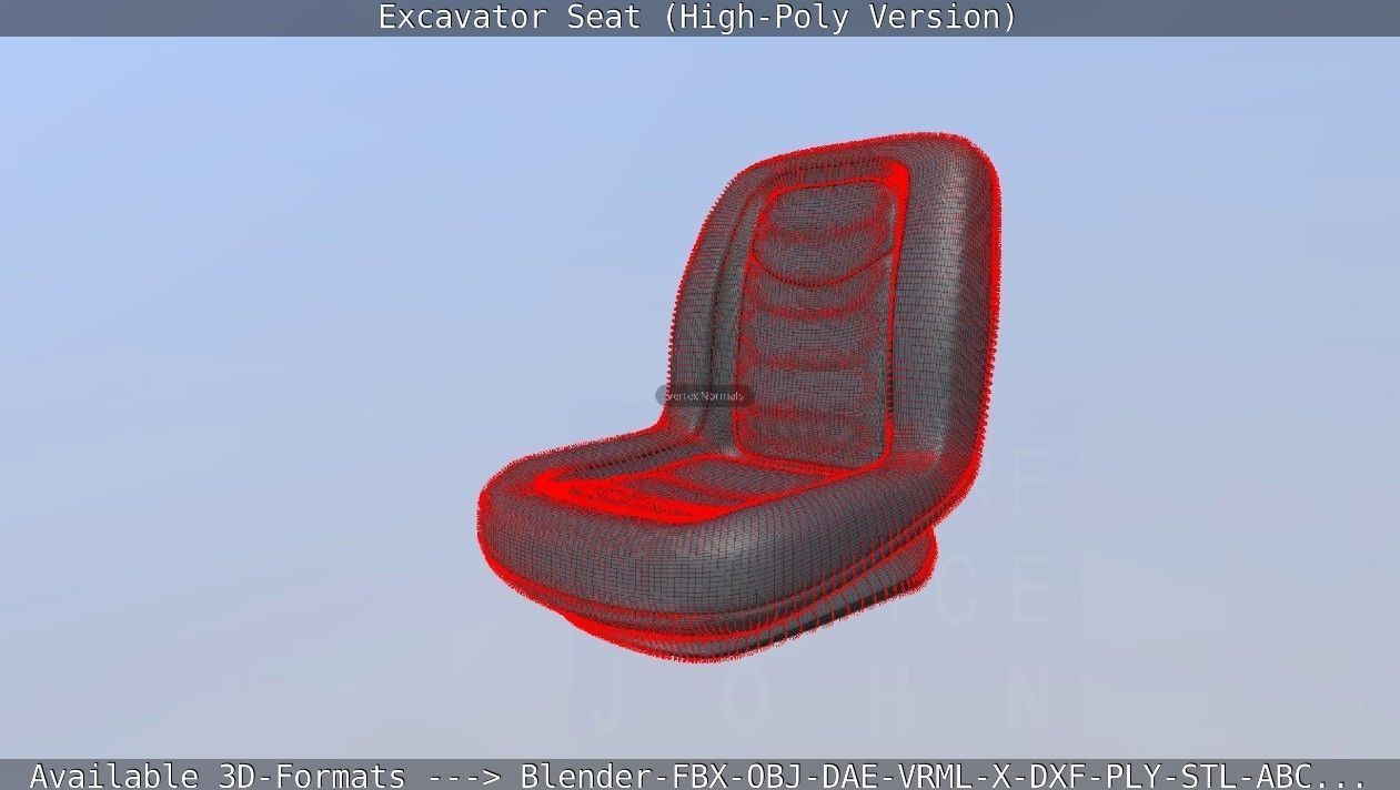 Excavator Seat - High-Poly Version 3D model_57