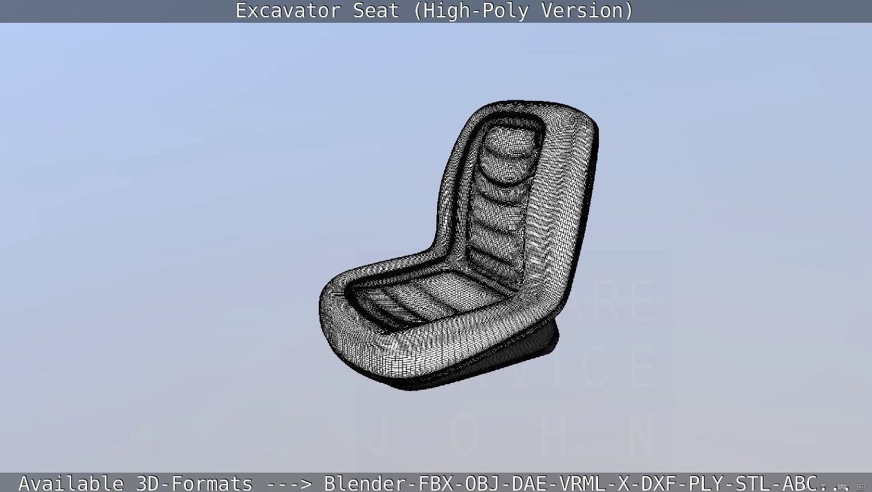Excavator Seat - High-Poly Version 3D model_83