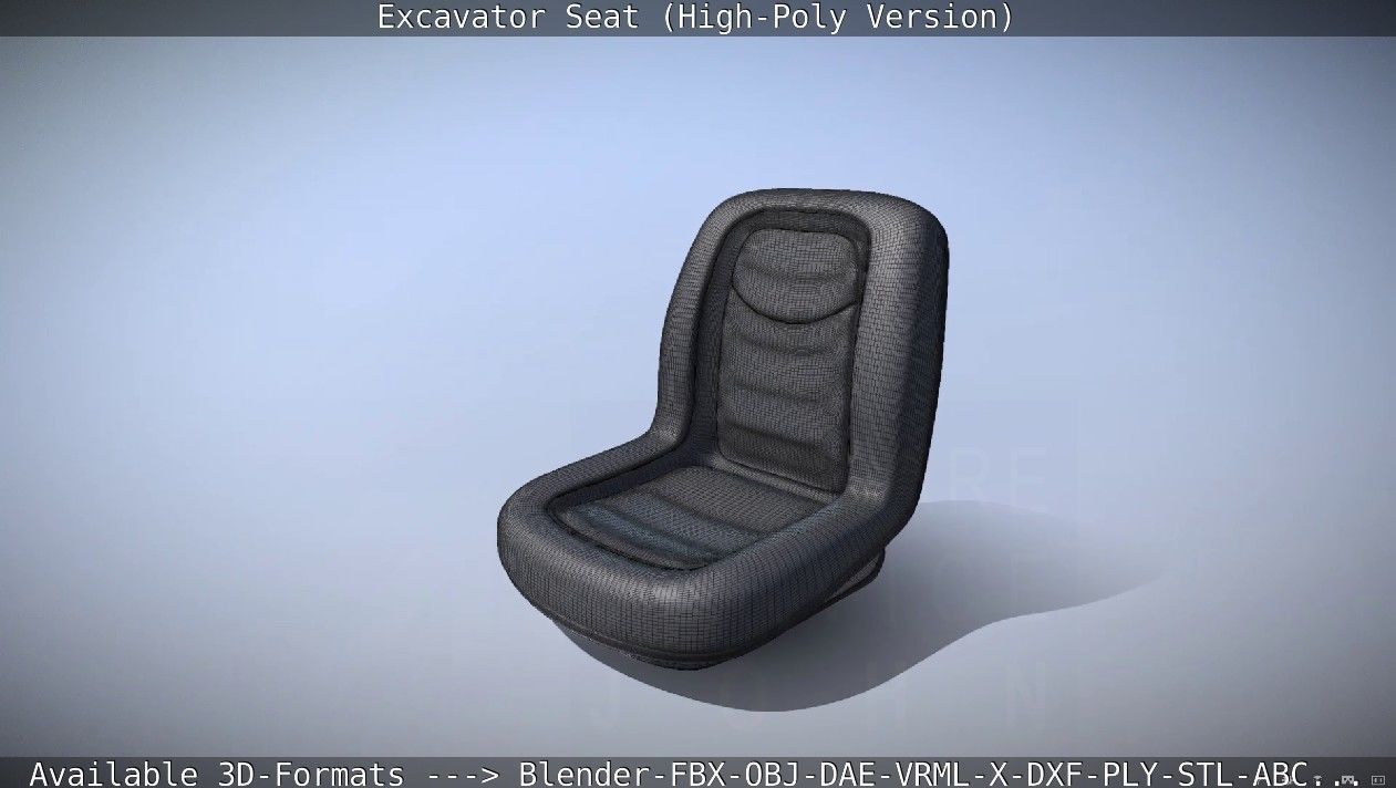 Excavator Seat - High-Poly Version 3D model_37