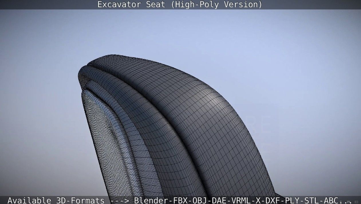 Excavator Seat - High-Poly Version 3D model_29