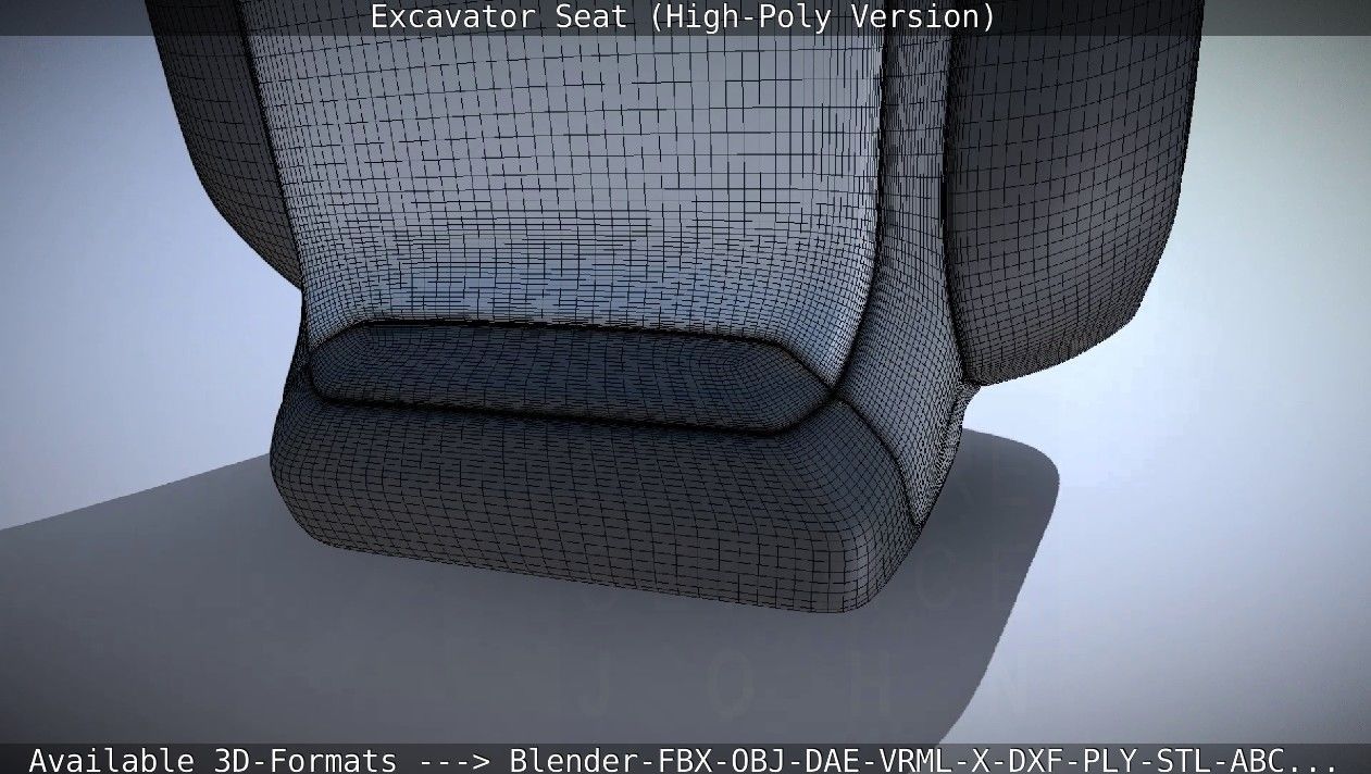 Excavator Seat - High-Poly Version 3D model_25