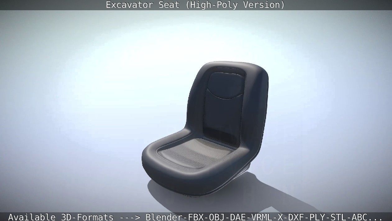 Excavator Seat - High-Poly Version 3D model_41