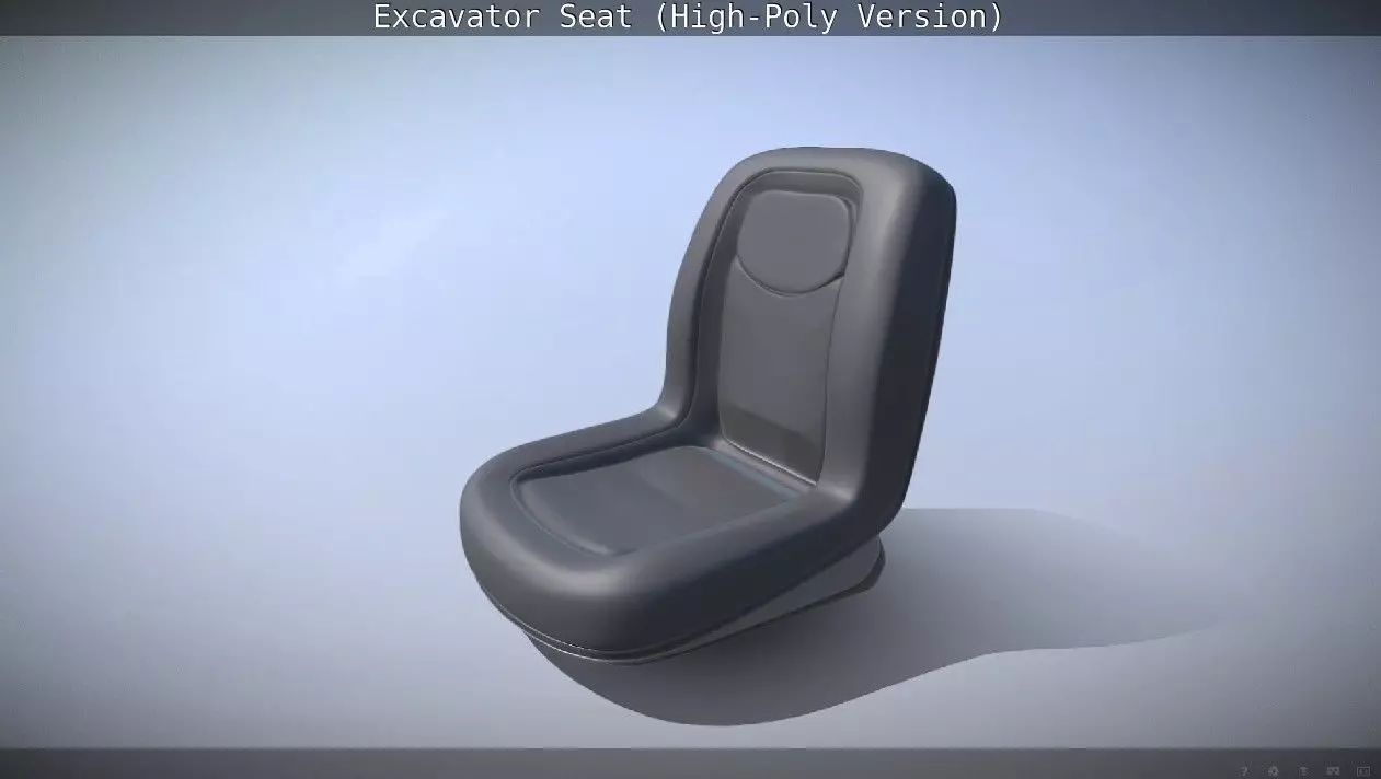 Excavator Seat - High-Poly Version 3D model_0