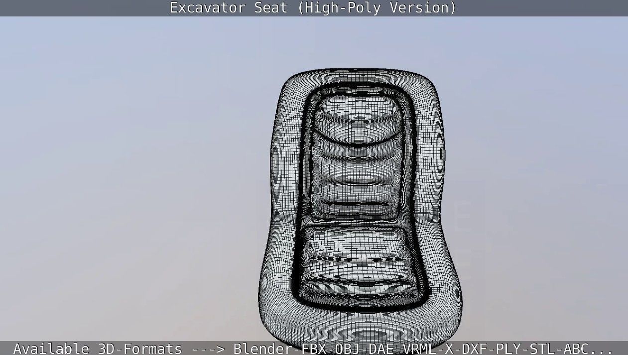 Excavator Seat - High-Poly Version 3D model_53