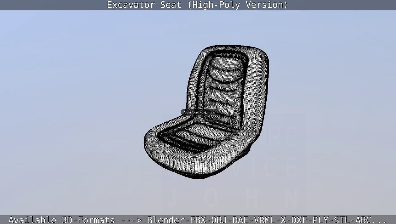 Excavator Seat - High-Poly Version 3D model_81