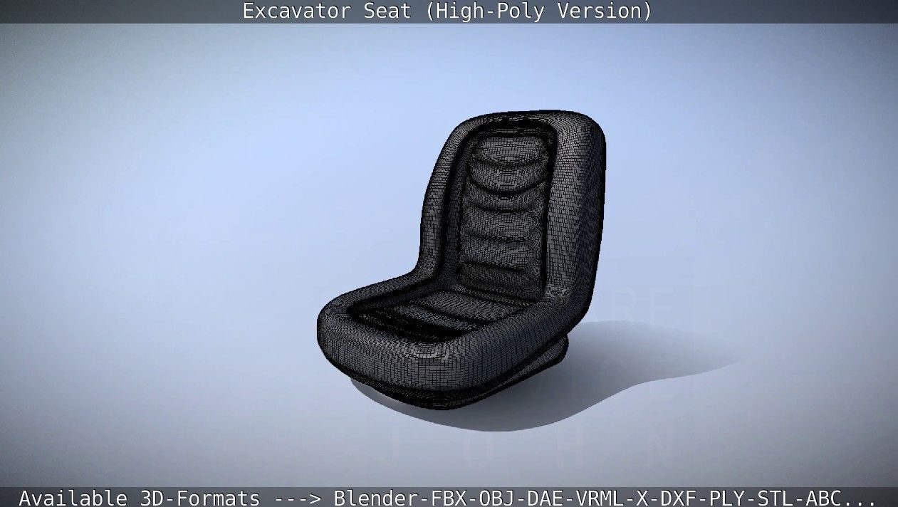 Excavator Seat - High-Poly Version 3D model_36