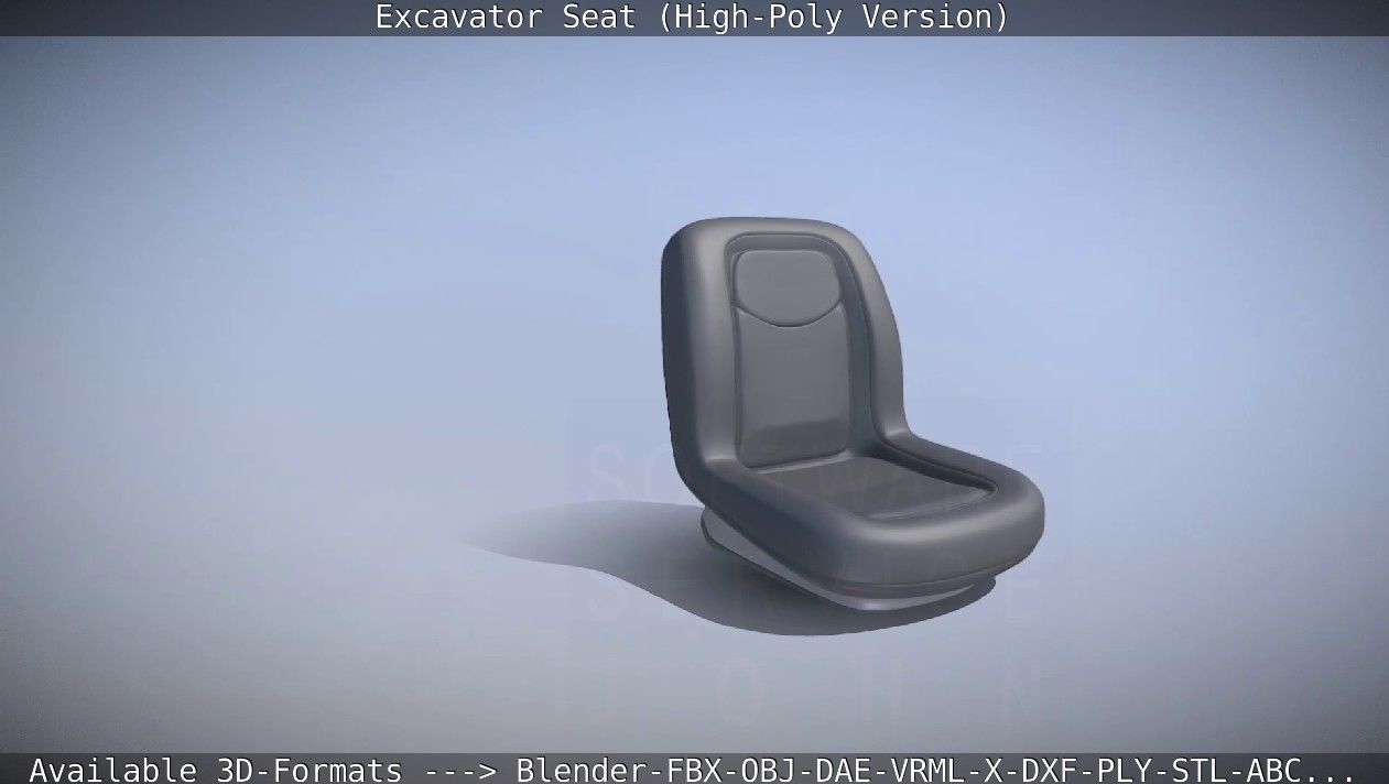 Excavator Seat - High-Poly Version 3D model_45