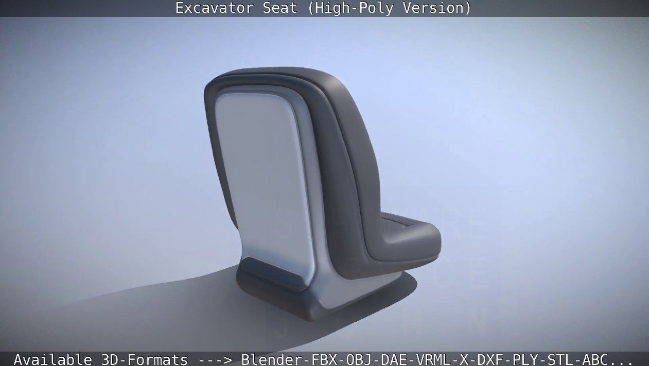Excavator Seat - High-Poly Version 3D model_10