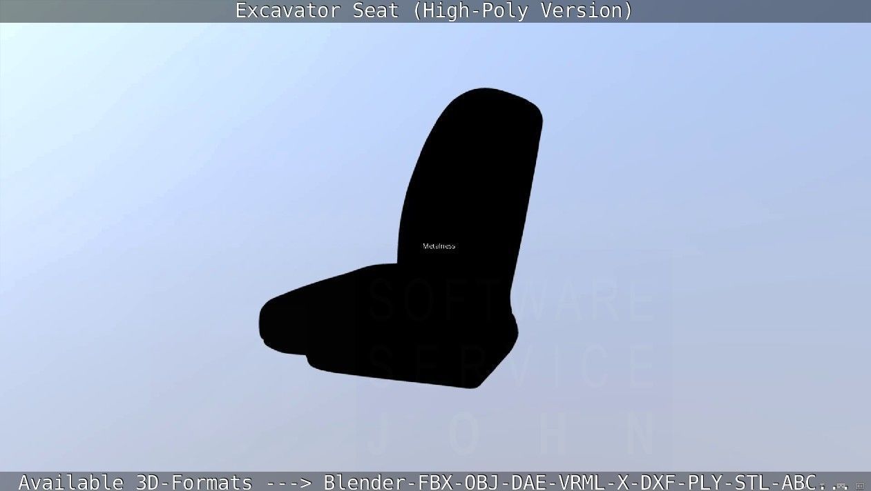 Excavator Seat - High-Poly Version 3D model_73