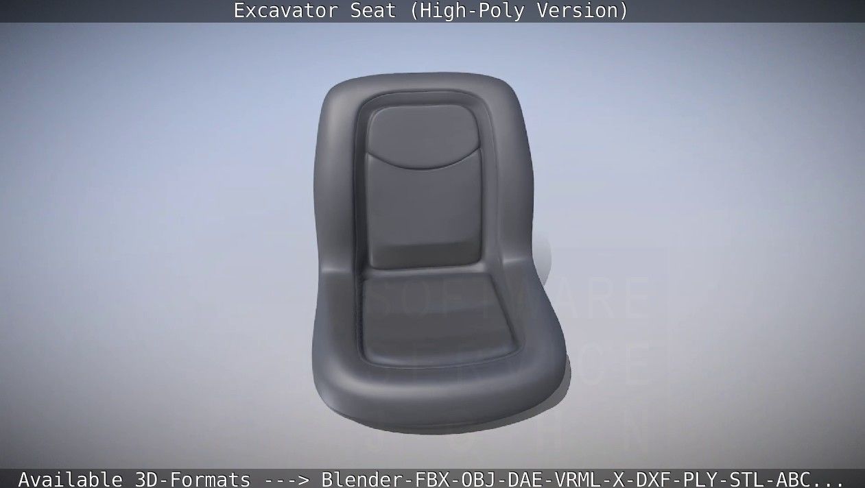 Excavator Seat - High-Poly Version 3D model_6