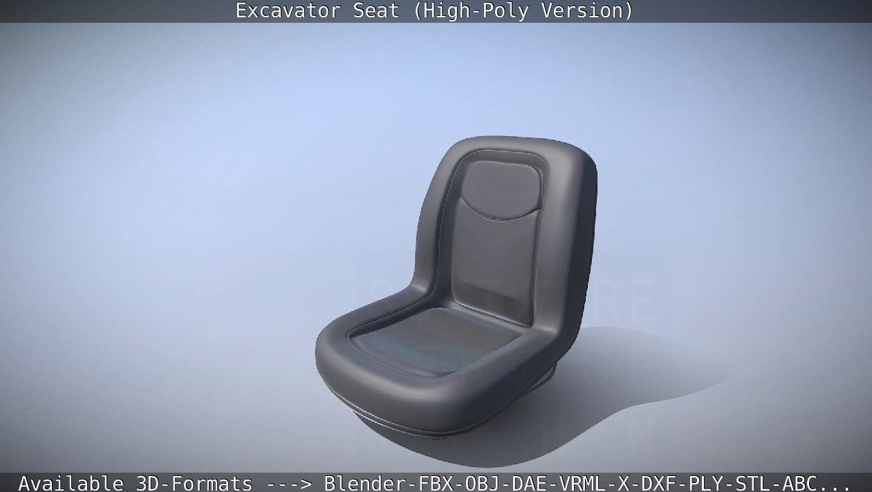 Excavator Seat - High-Poly Version 3D model_38