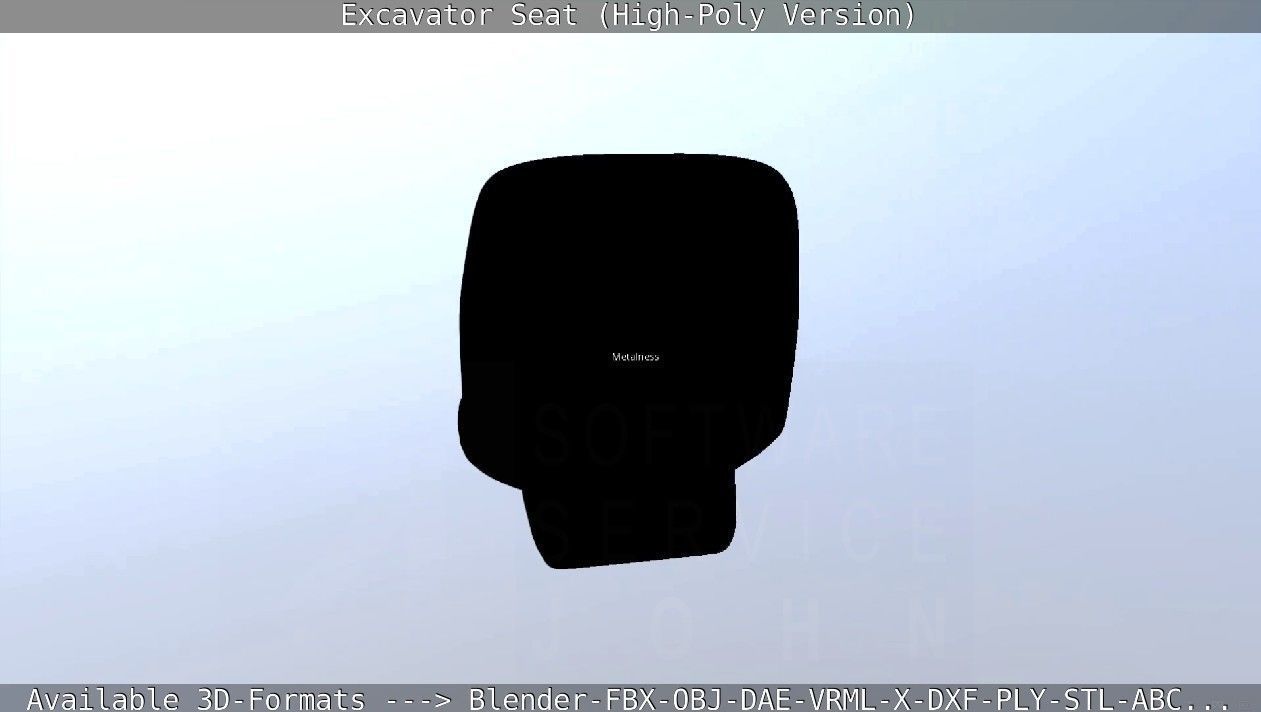 Excavator Seat - High-Poly Version 3D model_79