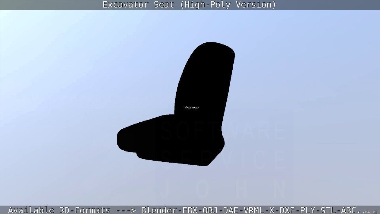 Excavator Seat - High-Poly Version 3D model_67